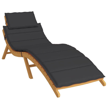 Vidaxl Lounger Cushion 186x58x4 cm Oxford tissu noir