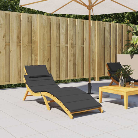 Vidaxl Lounger Cushion 186x58x4 cm Oxford tissu noir