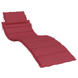 Vidaxl Lounger Cushion 186x58x4 cm Oxford tissu vin rouge