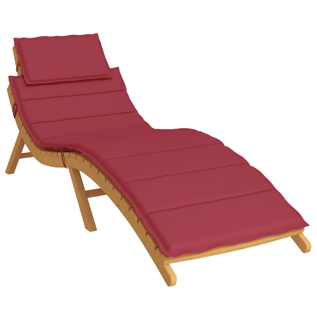 Vidaxl Lounger Cushion 186x58x4 cm Oxford tissu vin rouge