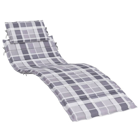 Vidaxl Lounger Cushion 186x58x4 cm Oxford tissu diamant motif gris