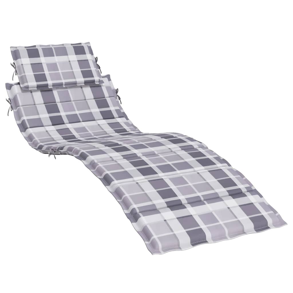 Vidaxl Lounger Cushion 186x58x4 cm Oxford tissu diamant motif gris