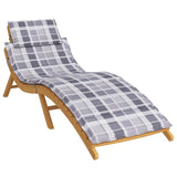 Vidaxl Lounger Cushion 186x58x4 cm Oxford tissu diamant motif gris