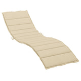 Vidaxl Lounger Cushion 200x50x3 cm Oxford tissu beige