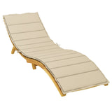 Vidaxl Lounger Cushion 200x50x3 cm Oxford tissu beige