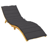 Vidaxl Lounger Cushion 200x50x3 cm Oxford tissu noir