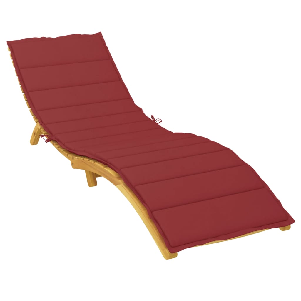 Vidaxl Lounger Cushion 200x50x3 cm oxford tissu vin rouge