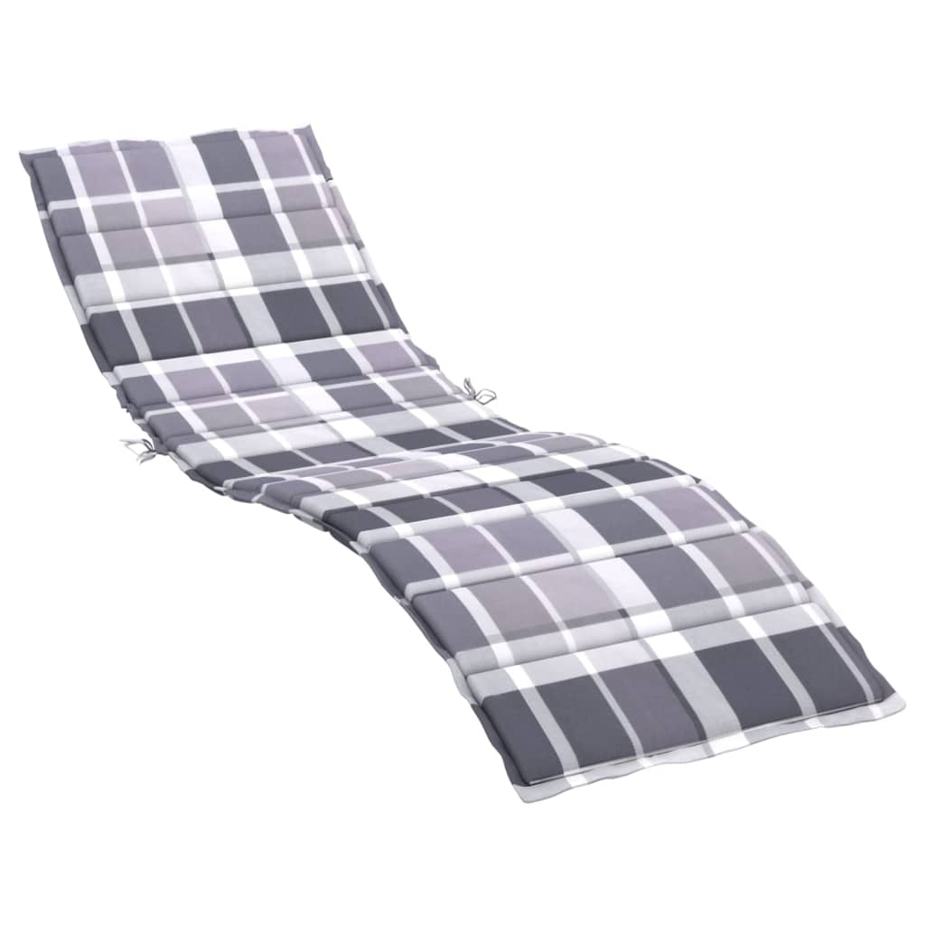 Vidaxl Lounger Cushion 200x50x3 cm Oxford tissu diamant motif gris