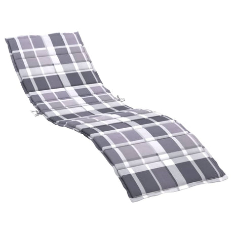 Vidaxl Lounger Cushion 200x50x3 cm Oxford tissu diamant motif gris