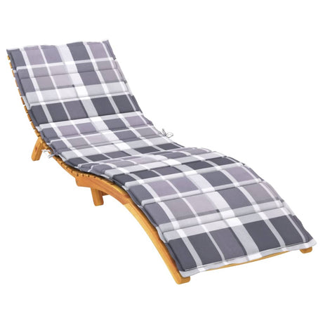 Vidaxl Lounger Cushion 200x50x3 cm Oxford tissu diamant motif gris