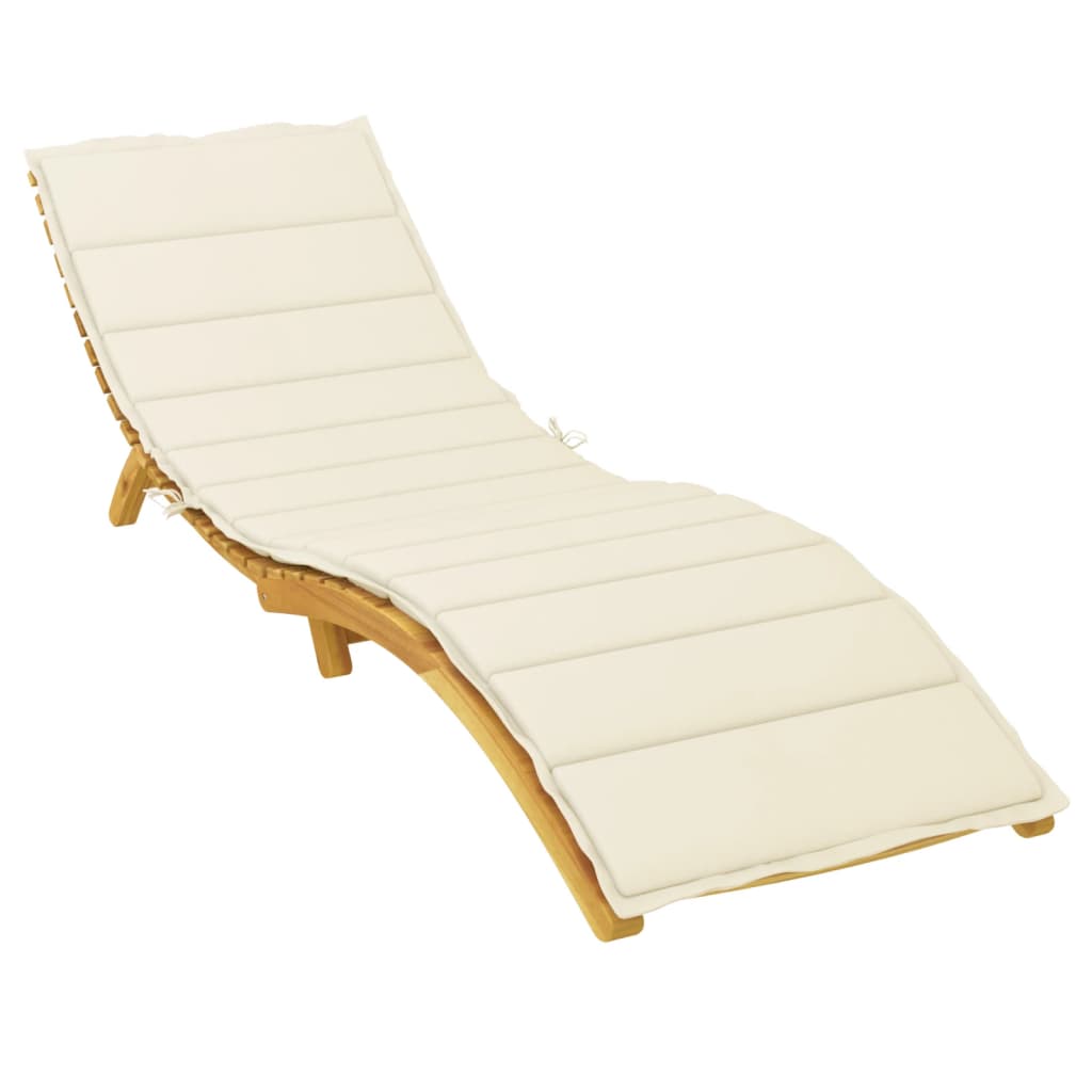 Vidaxl Lounger Cushion 200x60x3 cm Oxford Fabric Cream -Colored