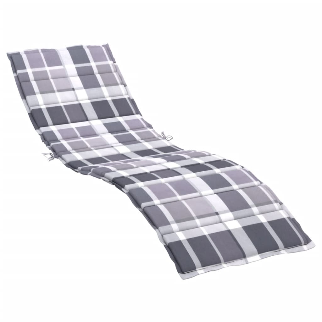 Vidaxx coussin de transat 200x60x3 cm tissu oxford motif losange gris