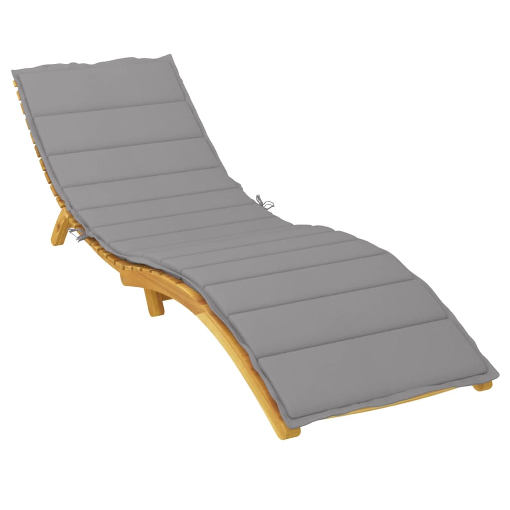 Vidaxl Lounger Cushion 200x70x3 cm Oxford tissu gris