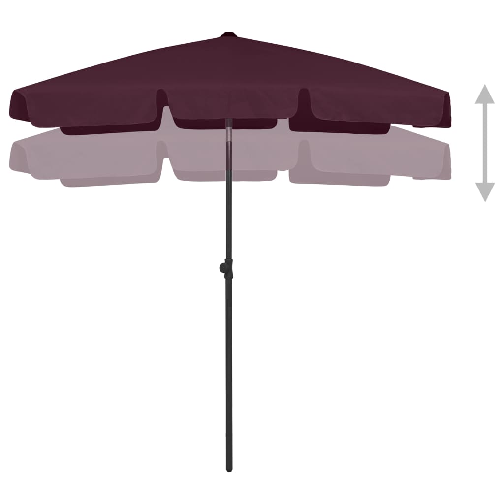 Vidaxl StrandParasol 180x120 cm Bordeaux Red