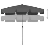 Vidaxl StrandParasol 200x125 cm anthracite -colored