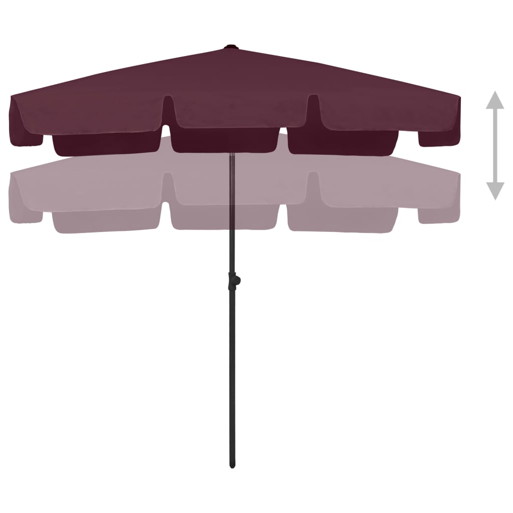 Vidaxl StrandParasol 200x125 cm Bordeaux rouge