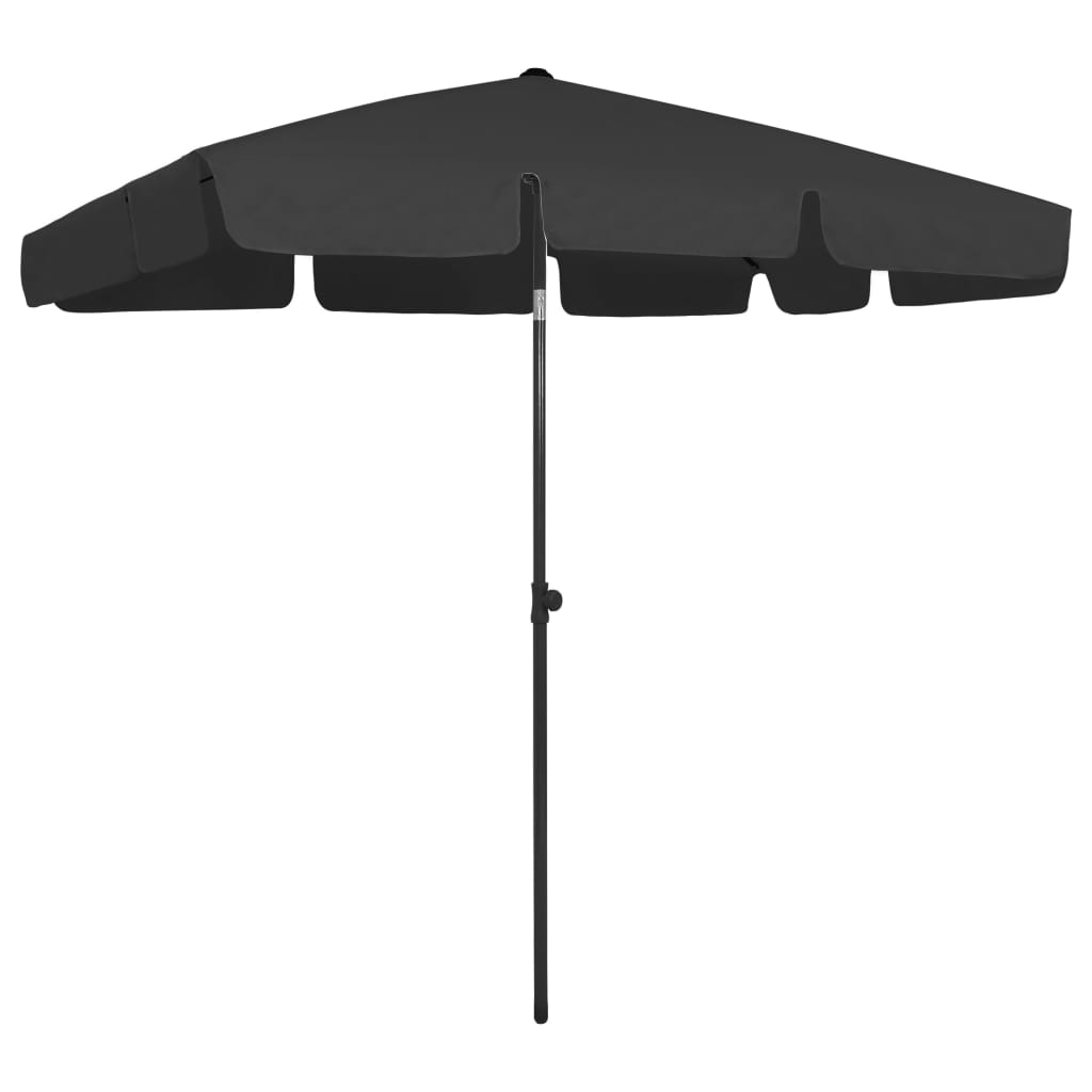 Vidaxl Strandparasol 200x125 cm nero