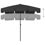 Vidaxl Strandparasol 200x125 cm nero