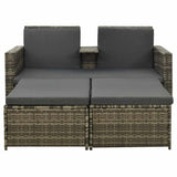 Vidaxl 3-delige loungeset met kussens poly rattan grijs