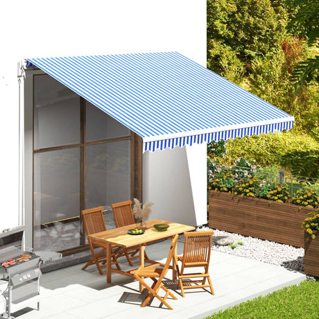 Tissu de remplacement de Vidaxl pour Luifel 4x3,5 m bleu et blanc