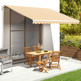 Tissu de remplacement de Vidaxl pour Luifel 4x3,5 m jaune et blanc