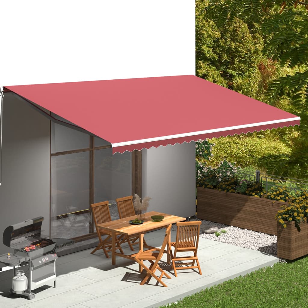 Tissu de remplacement de Vidaxl pour Luifel 6x3,5 M Bordeaux rouge