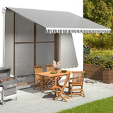 Tissu de remplacement de Vidaxl pour Luifel 4x3,5 M anthracite -colore et blanc