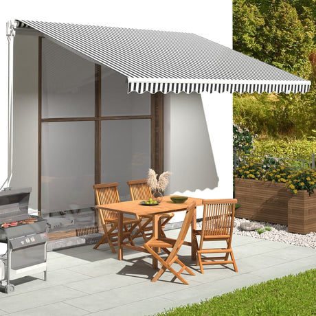 Tissu de remplacement de Vidaxl pour Luifel 4x3,5 M anthracite -colore et blanc