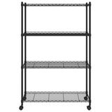 Vidaxl Storage Rack a 4 strati con ruote 200 kg 90x35x142 cm nero