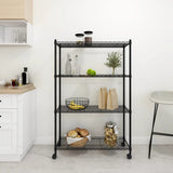 Vidaxl Storage Rack a 4 strati con ruote 200 kg 90x35x142 cm nero