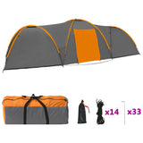 Vidaxl iglotent 8-person 650x240x190 cm šedá a oranžová