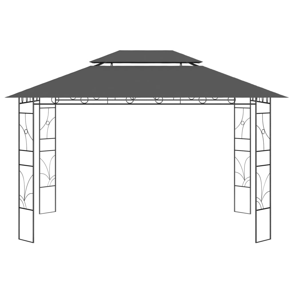 Vidaxl prieel 160 g m² 4x3x2,7 m antracietkleurig