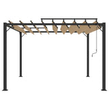 Vidaxl arbor with slat roof 3x3 m dust and aluminum taupe