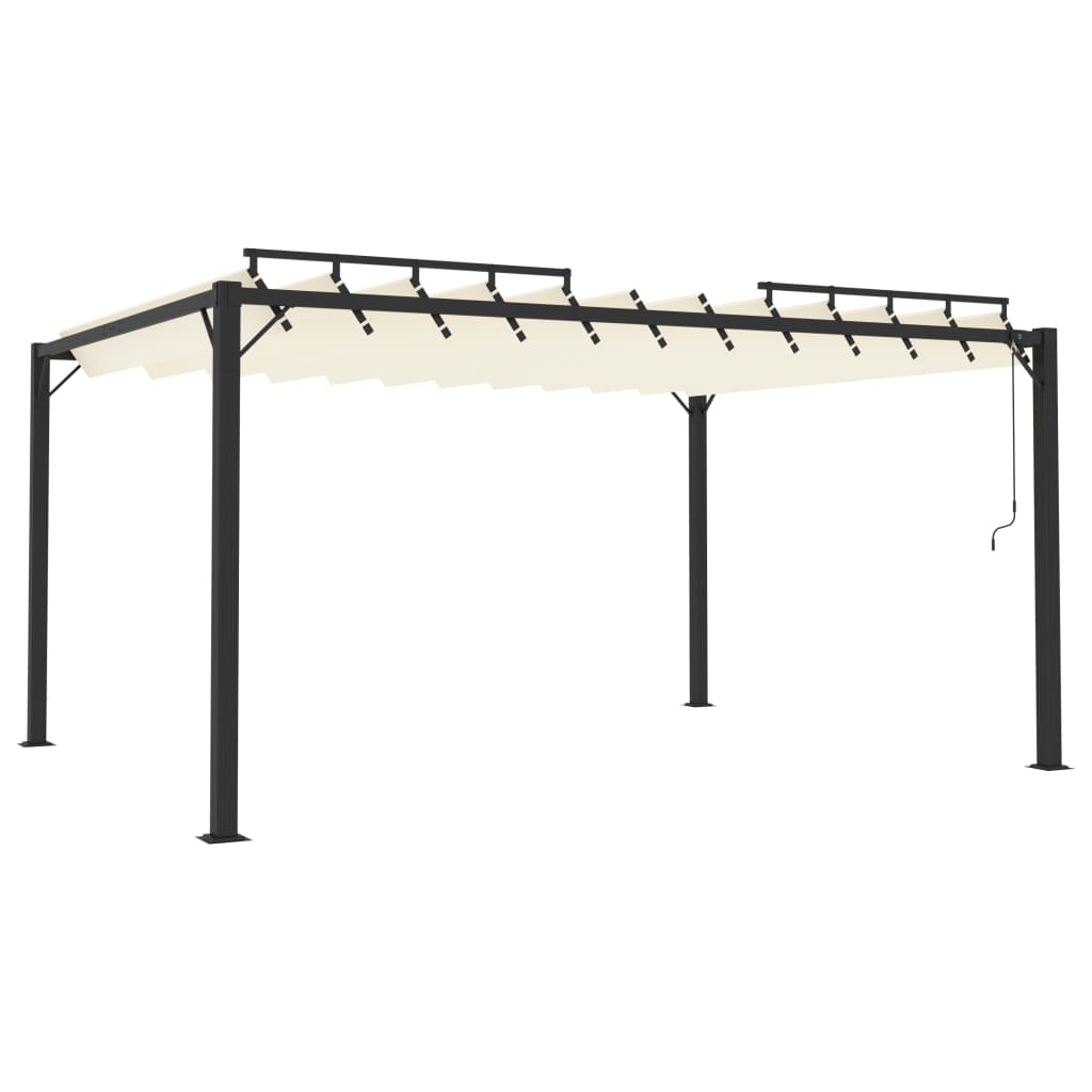 Vidaxl arbor with slat roof 3x4 m dust and aluminum cream -colored