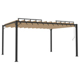 Vidaxl arbor with slat roof 3x4 m dust and aluminum taupe