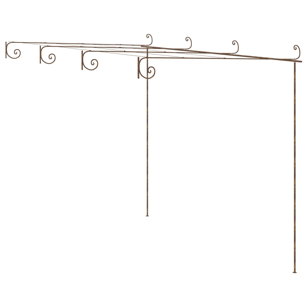 Vidaxl tuinpergola 4x3x2,5 m ijzer antiekbruin