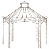 Vidaxl Garden Pavilion 400x258x378 cm Iron Antique Brown