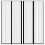 Rideaux de porte d'insectes vidaxl 2 pcs magnétiques 210x90 cm noir