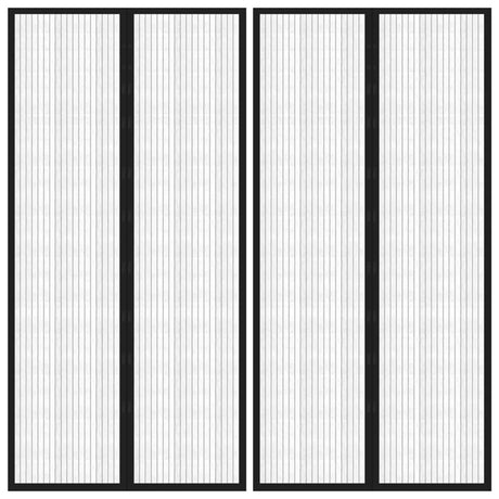 Rideaux de porte insecte vidaxl 2 pcs magnétiques 220x100 cm noirs