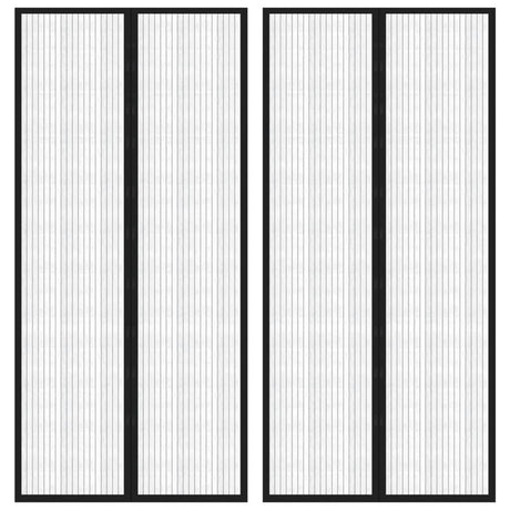 Rideaux de porte insecte vidaxl 2 pcs magnétiques 220x110 cm noirs