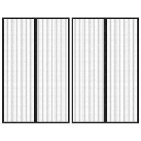 Rideaux de porte insecte vidaxl 2 pcs magnétiques 220x130 cm noirs