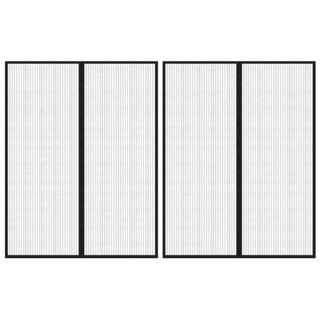 Rideaux de porte insecte vidaxl 2 pcs magnétiques 230x160 cm noirs