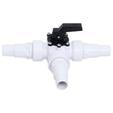 Vidaxl Ball Valve pour piscine à 3 voies blanc et noir