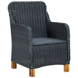 Vidaxl tuinstoelen 2 st met kussens poly rattan donkergrijs