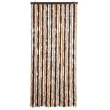 Vidaxl Fly Vorhang 90x200 cm Chenille Beige und hellbraun