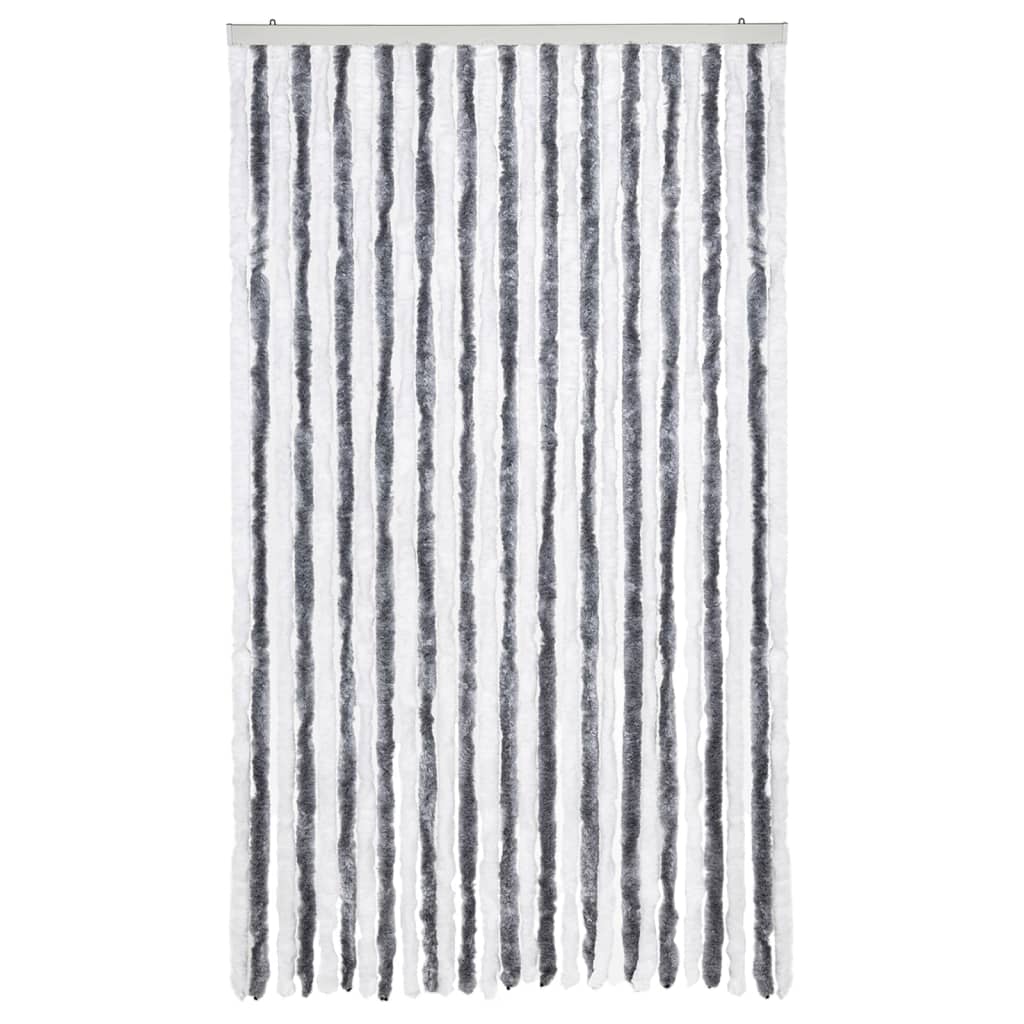 Vidaxl Fly Curtain 118x220 cm Chenille grigio e bianco