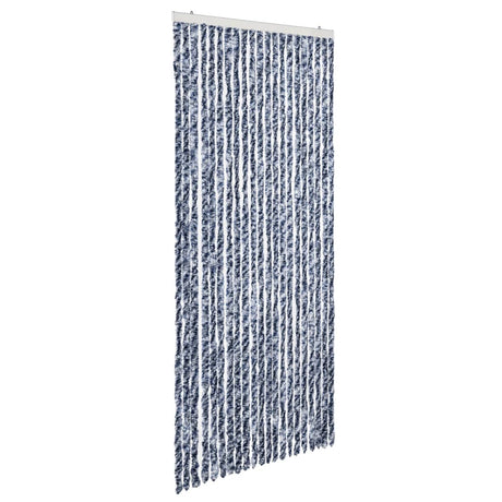 Vidaxl Fly Curtain 90x200 cm CHENILLE BLEU ET BLANC