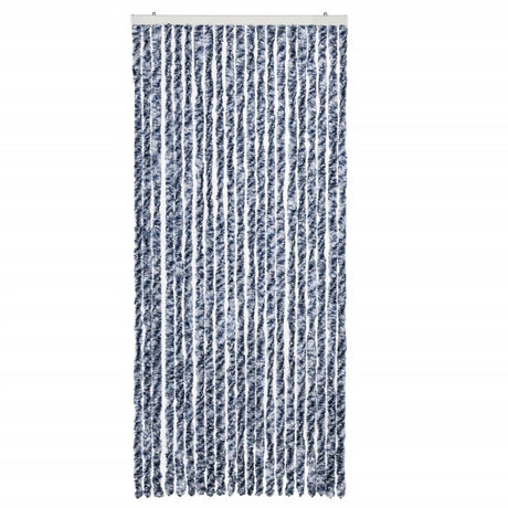 Vidaxl Fly Curtain 90x200 cm CHENILLE BLEU ET BLANC