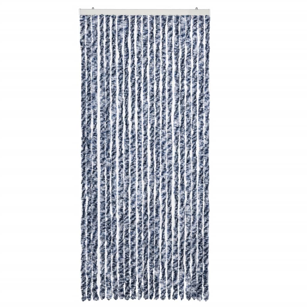 Vidaxl vliegengordijn 90x200 cm chenille blauw en wit