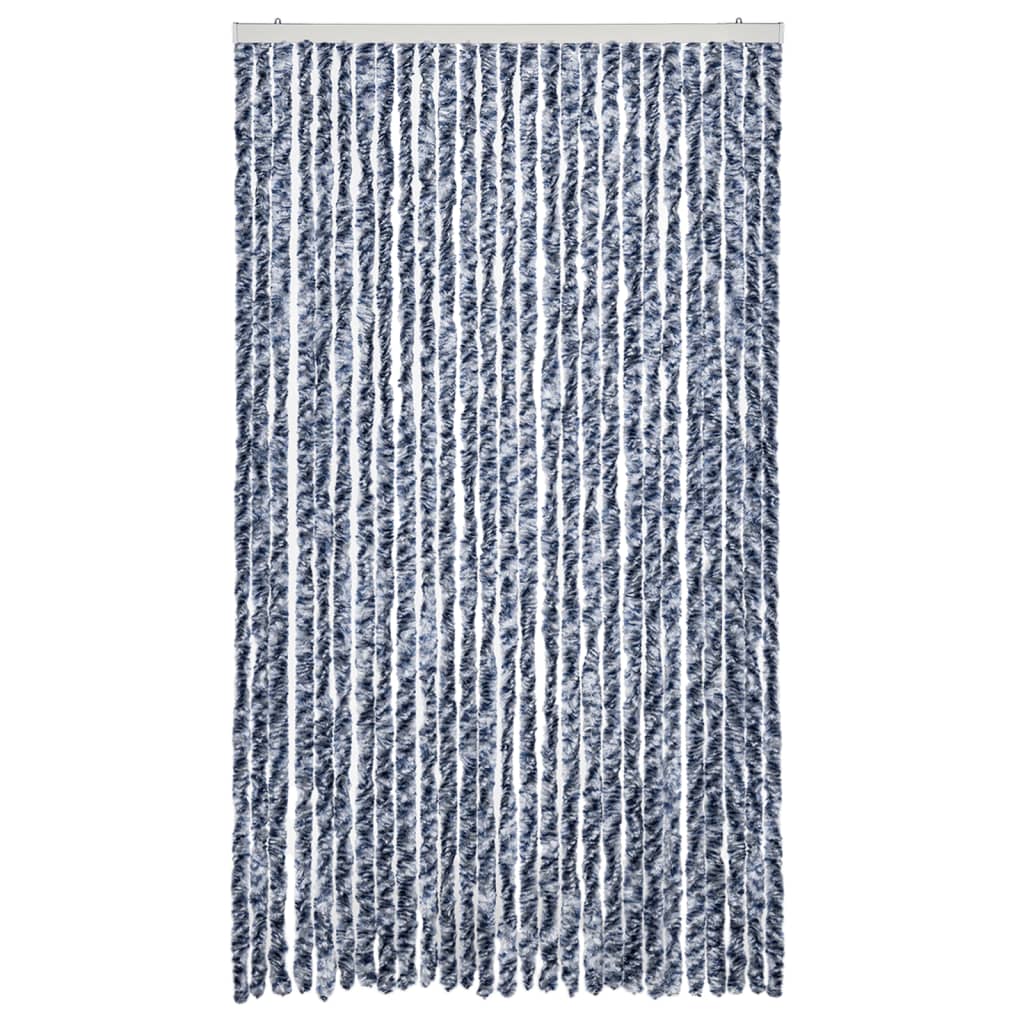 Vidaxl Fly Curtain 118x220 cm Chenille blu e bianco